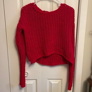 Abercrombie cropped knit red sweater